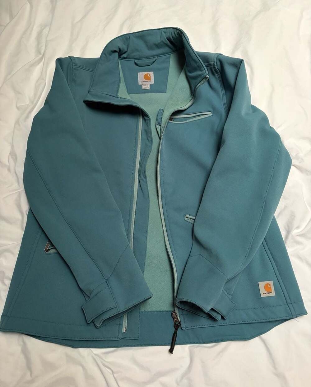 Carhartt Crowley Soft Shell Jacket Size M (8/10) Blue Fleece Lined